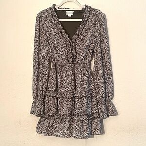 LOVERICHE Long Sleeve Ruffle Dress SZ L